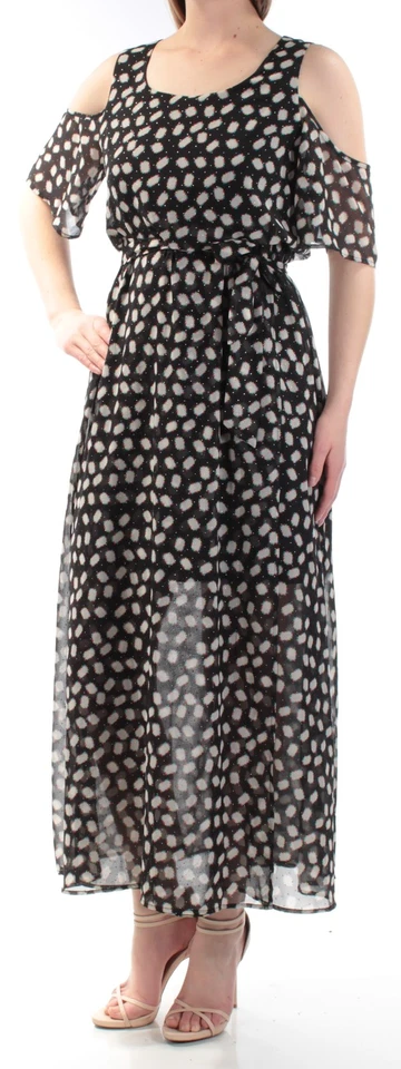 Cynthia Rowley Womens 1215 Black Geometric Tie Blouson Dress S B B