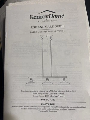 Dale 3 Light Island Chandelier with Black Finish #93512BL Kenroy Home - Image 1 of 4