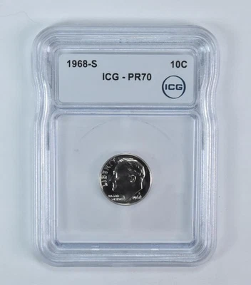 1968-S Roosevelt Dime PR70 ICG *3389 - Image 1 of 4