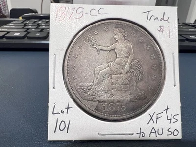 Dólar comercial 1875-CC $1 SIN MARCAS DE CORTE (EFX) Foto 1 de 2