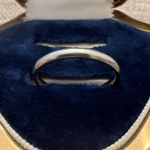 Antique 18k White Gold Art Deco Plain Wedding Band 2.2mm Ring 6.75 Masterkraft - Picture 1 of 15