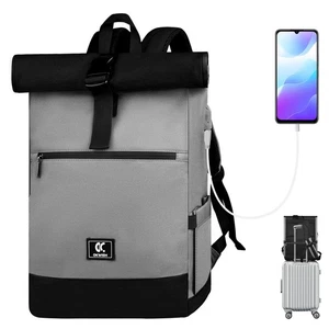 Nowy plecak RollTop Męski Damski 25L-30L Plecak rowerowy Plecak szkolny Daypack - Zdjęcie 1 z 11