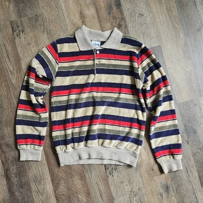 Pullover de terciopelo a rayas años 80 - De colección Our Gang de Healthy Tex Foto 1 de 4
