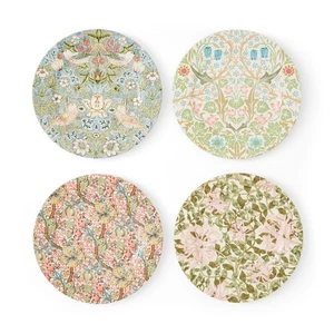 NIB Spode  Morris & Co Dessert Salad Plates Set of 4 Assorted 8 in. Round Plates - Picture 1 of 11