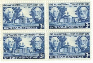 UNIVERSITY WASHINGTON & LEE -- 4er Block Sammlermarken -- KOSTENLOSER VERSAND - Bild 1 von 1