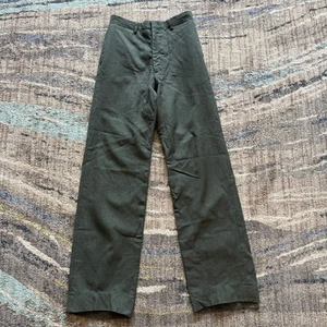 Pantalones de hombre vintage años 80 ejército militar lana verde Serge talla 28 x 33 - Imagen 1 de 8