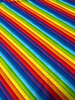 Lloyds & Barton Rainbow Striped Fabric Piece 8.5" x 44" Cotton Bright Colors Sew - Image 1 of 4