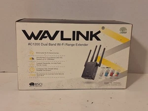 Wavlink AC1200 Dual Band WiFi Range Extender 2.4GB 5GB Wireless Router Black - Photo 1/8