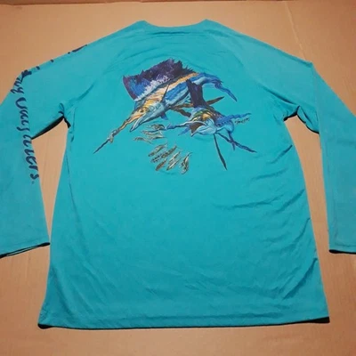 Camisa de Pesca Bimini Bay Outfitters Para Hombre M Performance Gancho-M' Gráfico Marlín  Foto 1 de 4