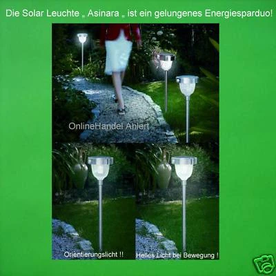 SOLAR LED WEGLEUCHTE SOLARLEUCHTE MIT BEWEGUNGSMELDER GARTENLEUCHTE GARTENLAMPE  - Bild 1 von 4
