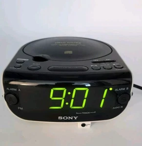Sony Dream Machine ICF-CD815 FM/AM Radio CD Player Dual Alarm Clock w/ Aux Input - Picture 1 of 10