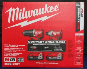 Milwaukee 3692-22CT M18 Compact Brushless 2-Tool Combo Kit Drill & Impact NEW - Picture 1 of 4