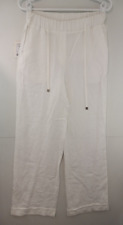 Peserico White Cotton Pull-On Flared Leg Pants Women's sz 42 NWT