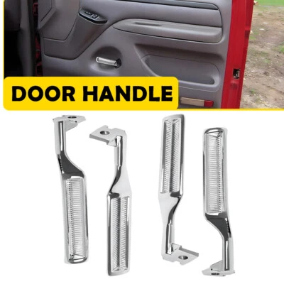 Inside Chrome Door Handles LH+RH 4PCS For Ford 1987-98 F250 1987-1997 Ford F350 - Imagem 1 de 4