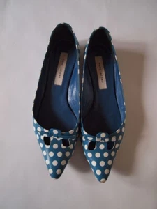 MARC JACOBS punta piatta scarpe mouse benzina punto bianco IT37,5 UK4,5 exc cond - Foto 1 di 10