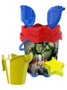 SECCHIELLO MARE AVENGER con accessori Spiaggia Estate 2025 Bambini Hulk Iron Man - Foto 1 di 1