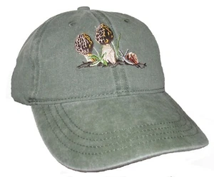 Morel Pilz und Schnecke bestickte Baumwollkappe NEU Mütze - Bild 1 von 1