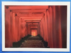 Postal Roja Burt Glinn Rojo Torii Fushimi Templo Kioto Japón 1994 - Imagen 1 de 2