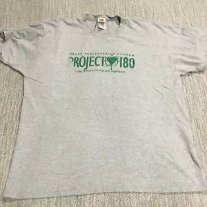 Vintage Church T Shirt Mens XL Extra Large Project 180 Cotton Blend Gray USA 90s - Picture 1 of 12