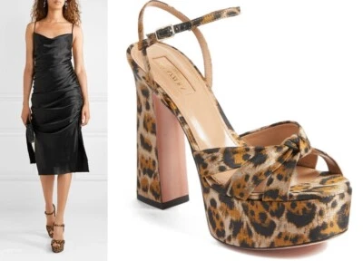 AQUAZZURA Баба плато леопард печать Jacquard платформе сандалии США 10/IT 40,5 $850 - Изображение 1 из 4