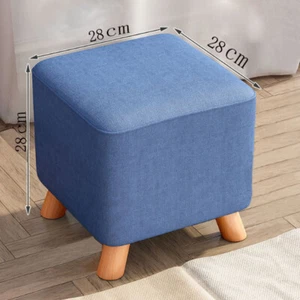 2 taburetes cuadrados de reposapiés acolchados para silla de asiento de madera - Imagen 1 de 9