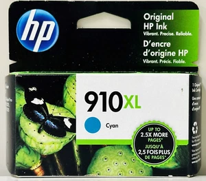 Nuevos cartuchos de tinta cian originales HP 910XL OfficeJet Pro 8020 8025 - Imagen 1 de 3