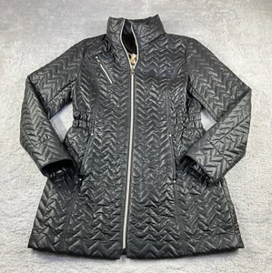 Laundry By Shelli Segal Black M Quilted Puffer Jacket Zip Up Coat - Picture 1 of 8