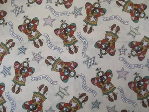 Tela de ángel de Navidad mosaico estrellas felices fiestas 18"" x 44"" 1/2 yarda sin usar - Imagen 1 de 9