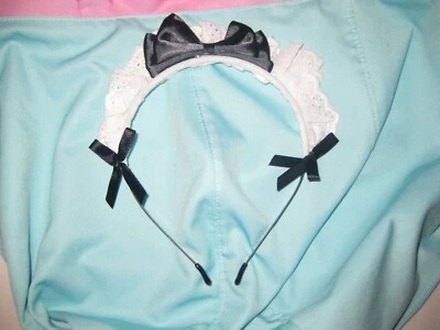 Romwe kawaii babado renda com arcos faixa de metal preto e branco bico pastel gótico - Imagem 1 de 2