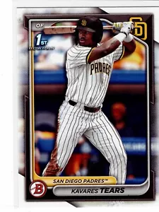 Kavares Tears San Diego Padres 2024 Bowman Draft 1er Arquero ** - Imagen 1 de 2