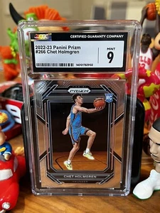 2022-23 Panini Prizm #266 Chet Holmgren Thunder RC Rookie CGC 9 MINT🏆🏀 - Picture 1 of 3