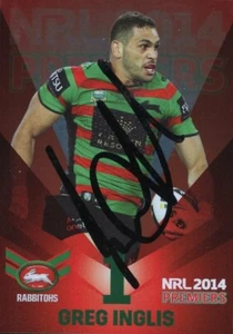 Signed 2014 South Sydney Rabbitohs NRL Premiers Limited Ed. Card - Greg Inglis - Bild 1 von 3