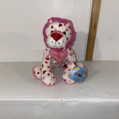 GANZ WEBKINZ Love Lion Plush Pink Hearts Valentine 2009 No Code - Image 1 of 4