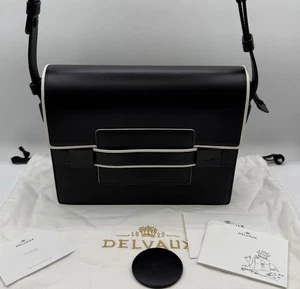Bolso de hombro Delvaux Madame de piel de becerro en bloques de color blanco y negro - Imagen 1 de 24
