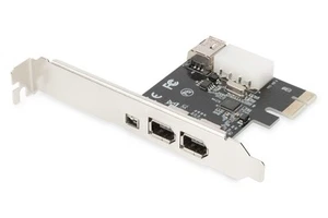 DIGITUS IO-Karte - PCIe - Firewire 1394a Schnittstellen-Karte - 3-Port - & 2x 13 - Zdjęcie 1 z 7