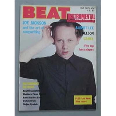 JOE JACKSON BEAT INSTRUMENTAL MAGAZINE OCT 1979 - JOE COLOUR COVER + 4 PAGES INS - Image 1 of 2