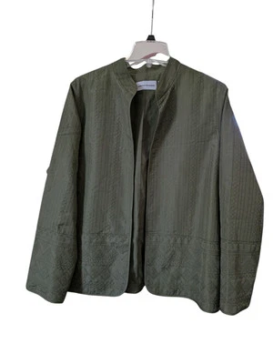 Chaqueta Blazer Alfred Dunner Acolchada Frente Abierto Ligera Talla 14 Verde Oliva Foto 1 de 4