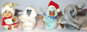 Vintage Plush Clip-On Pen/Pencil Huggers Toppers Bunny Bear Chipmunk Elephant - Picture 1 of 12