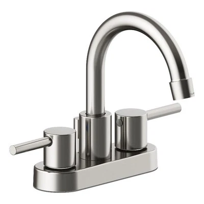 Grifo de baño Design House Eastport II Centerset en níquel satinado Foto 1 de 3