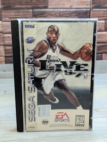 NBA Live 97 (Sega Saturn 1997 EA Sports) CIB Case (Broken Tab) Manual & Disk