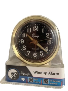 New Wind-up Equity by La Crosse Bell Brass Metal Analog Alarm Clock - Picture 1 of 4