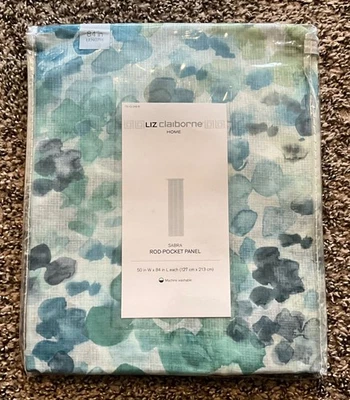 Juego de 2 paneles de bolsillo Liz Claiborne Sabra Rod verde/azul 50" x 84" Foto 1 de 3