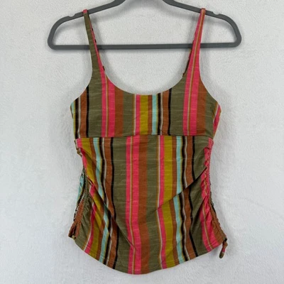 Camiseta sin mangas Prana para mujer a rayas camiseta de natación acanalada correas ajustables talla S Foto 1 de 4