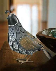 Quail Bird Garden Metal Yard Art Statue Wildlife Farmhouse Partridge Decor - Picture 1 of 2