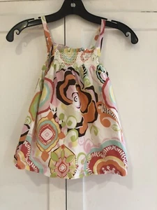 OLD NAVY Top Girls Size LARGE (10-12) Floral Smock Neck Cotton Lined Top Blouse - Picture 1 of 13