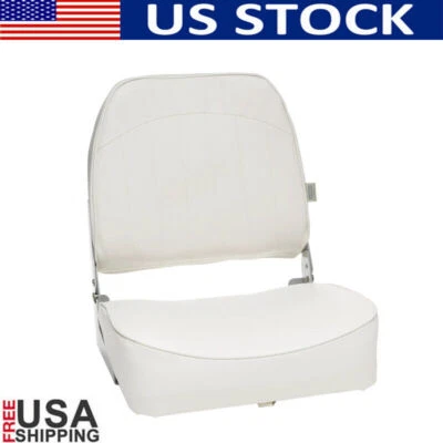 Boat Seat Low Back Fold Down Marine Heavy Duty Cushion Fishing Capacity 200 lbs Foto 1 de 4