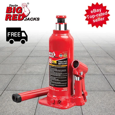 Gato de botella soldado hidráulico Torin BIG ROJO, rojo, capacidad de 8 toneladas Foto 1 de 4