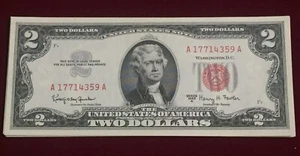 1953 A 2$ Two Dollar Note Red Seal Gem Uncirculated - Price Is For One Note - Picture 1 of 2