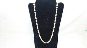 26" 8MM FAUX PEARL NECKLACE WITH 925 AND A TRYANGLE ON CLASP  - Picture 1 of 11