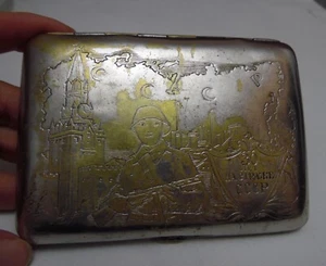 "Estuche para cigarrillos antiguos rusos 1950 Jubileo ""30 años en guardia de la URSS" - Imagen 1 de 5